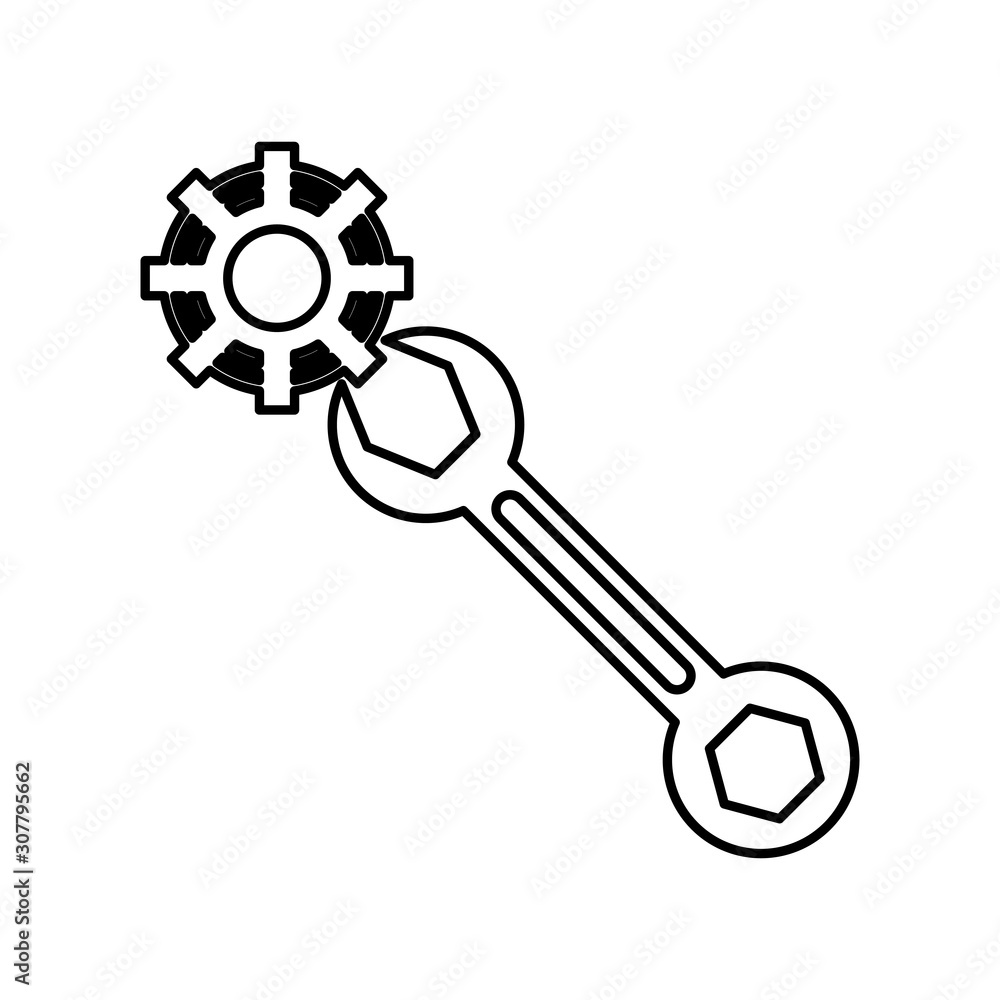 wrench key tool isolated icon wrench key tool isolated icon