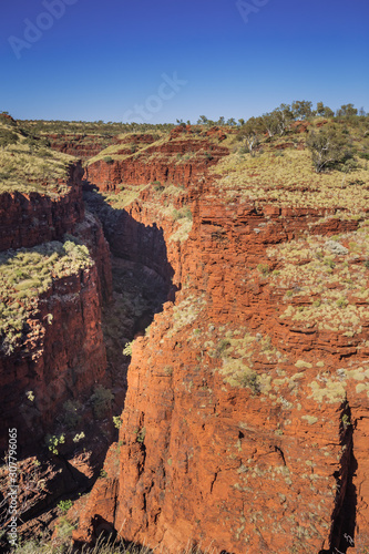 View from Oxer lookout in the Karijini National Park, Pilbara Region, Western Australia.