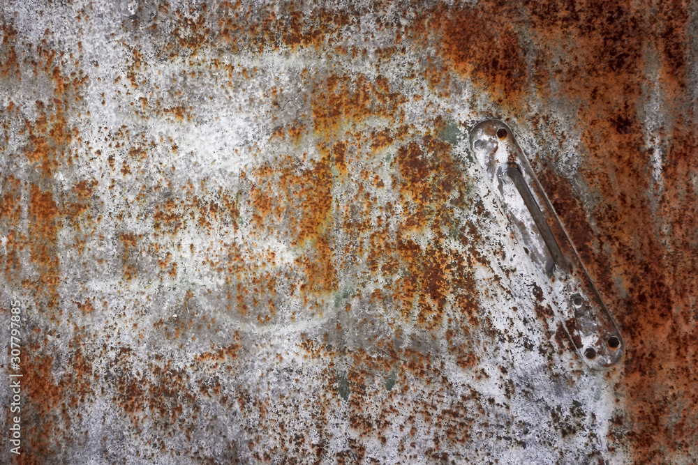 texture of old rusty metal surface background. detailed traces of corrosion, rust and scratches.