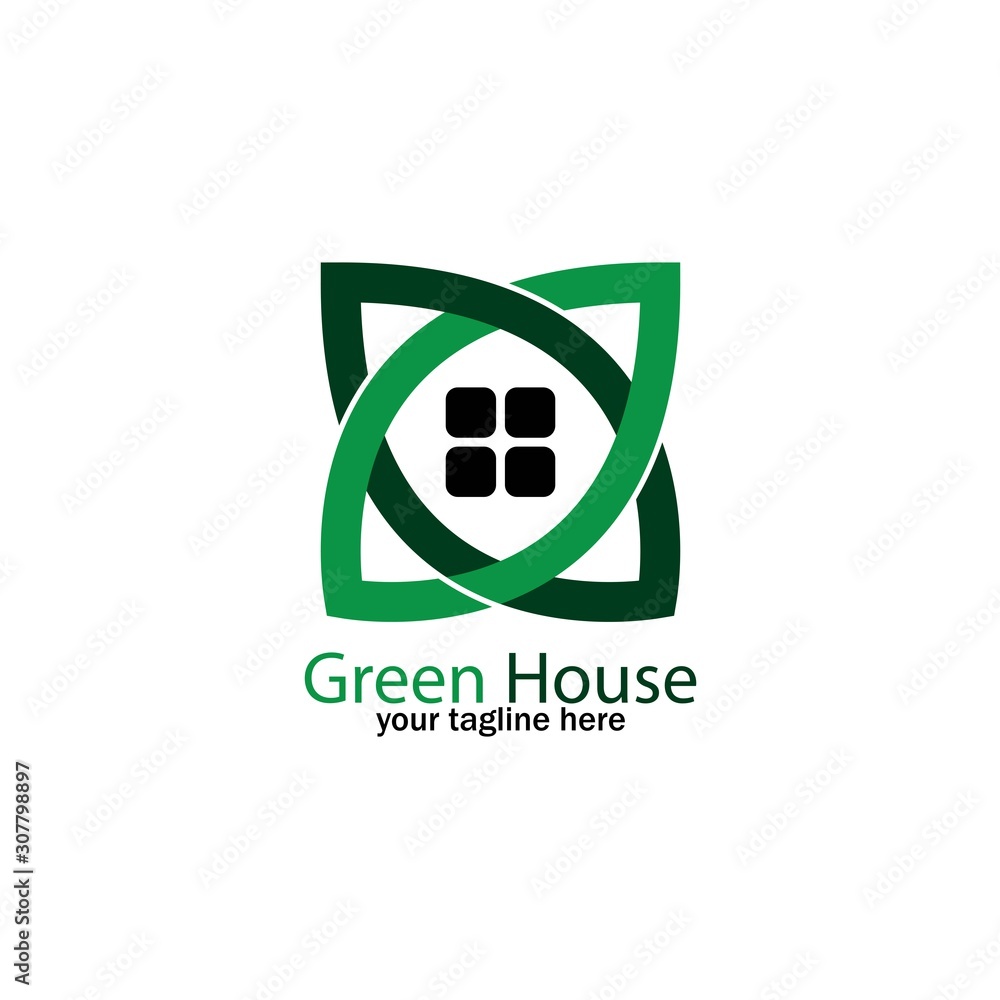 Green House logo Design vector, Nature House Logo Green House logo Design vector, Nature House Logo