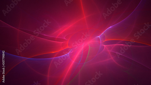 3D rendering abstract red fractal light background