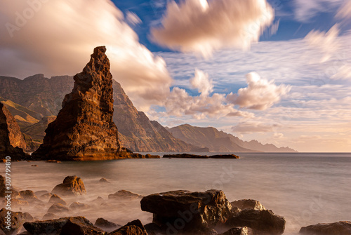 Dedo de Dios, the finger of god, rock formation on the coast of Agaete photo