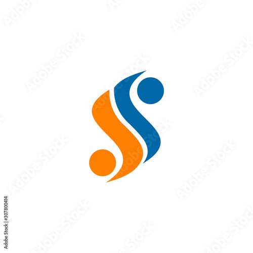 S letter initial icon logo design vector template