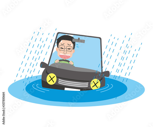 車　水没　水没事故　水没車　水害