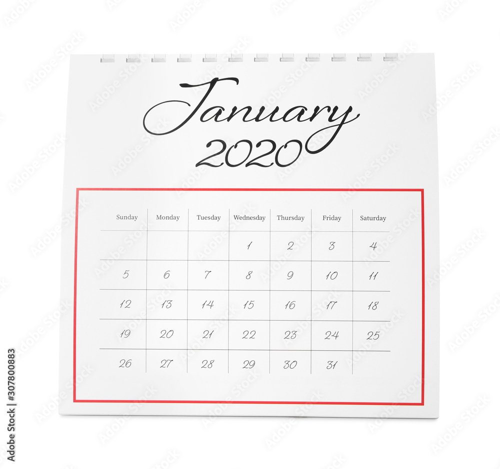 Paper calendar isolated on white. Planning concept Paper calendar isolated on white. Planning concept