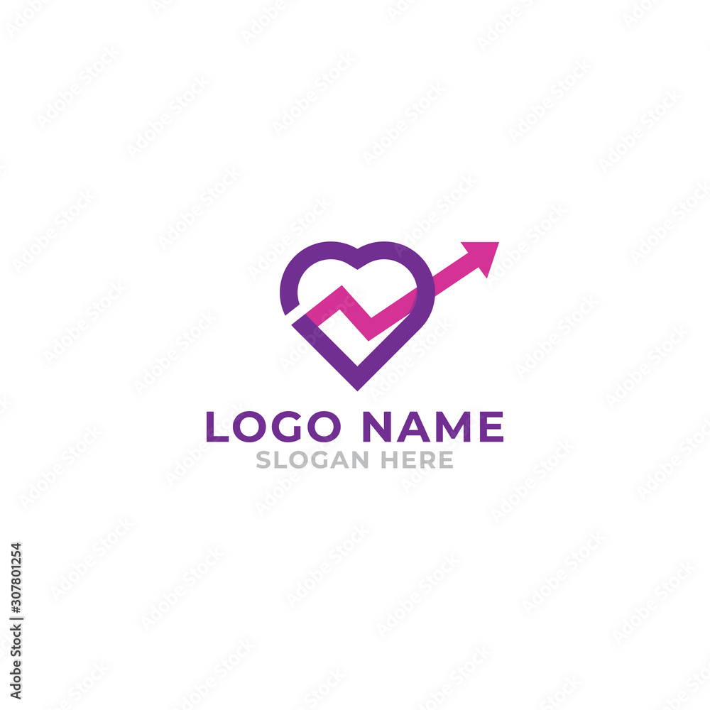 Love logo design template full vector EPS 10