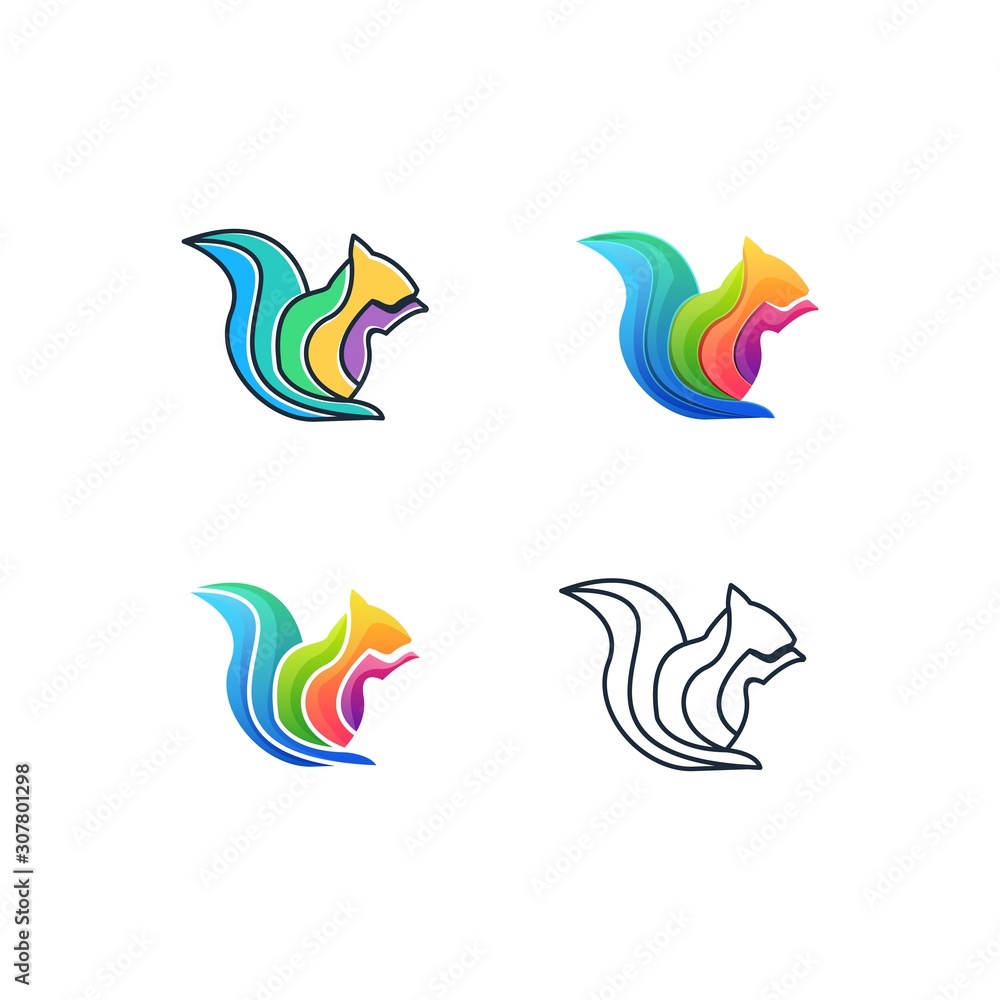 Obraz premium Squirrel Design Concept Illustration Vector Template