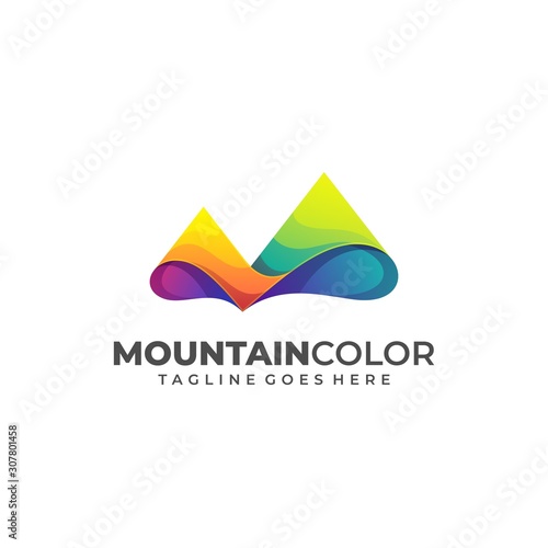 Mountain Colorful Illustration Vector Template