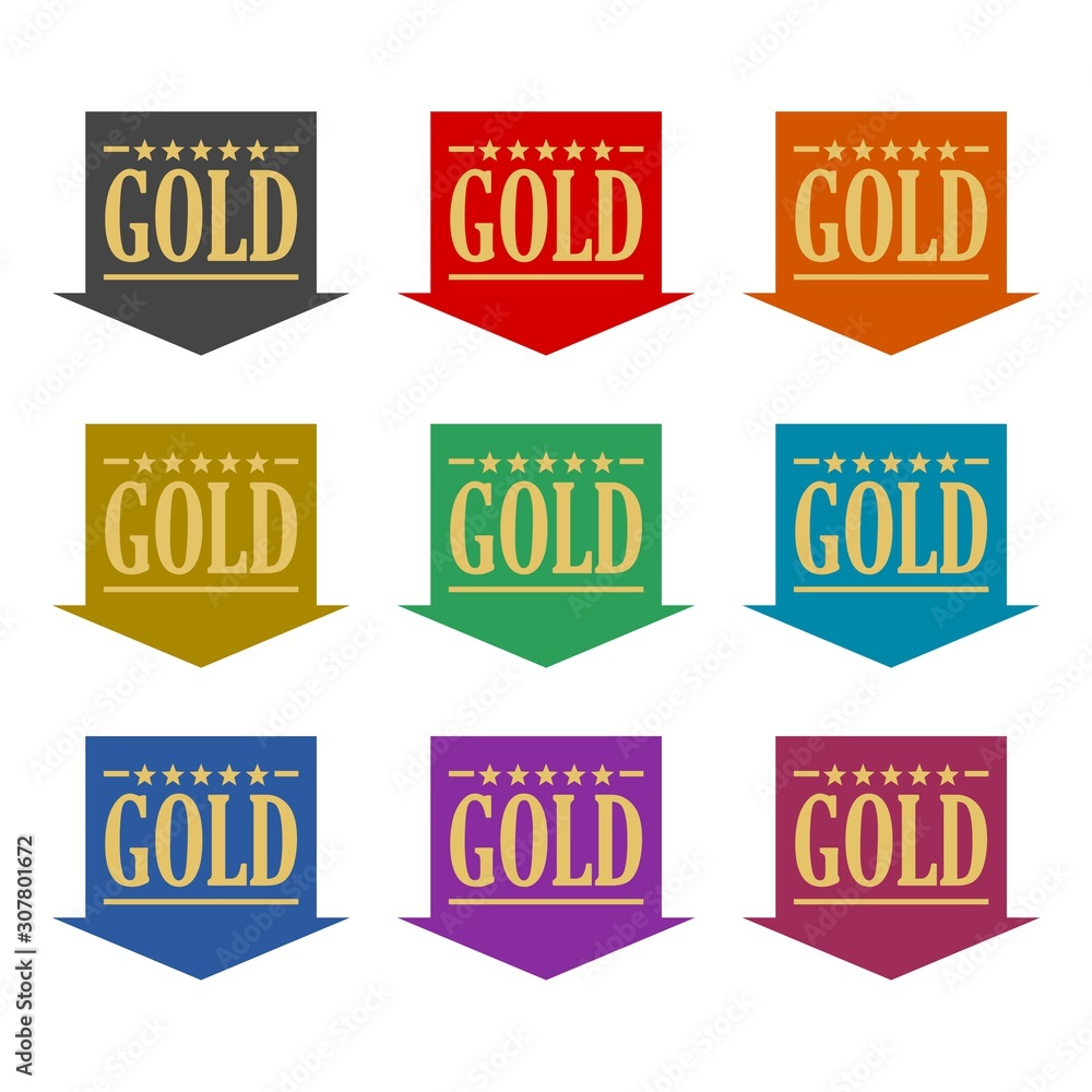 Gold arrow on a white isolated background Gold arrow on a white isolated background