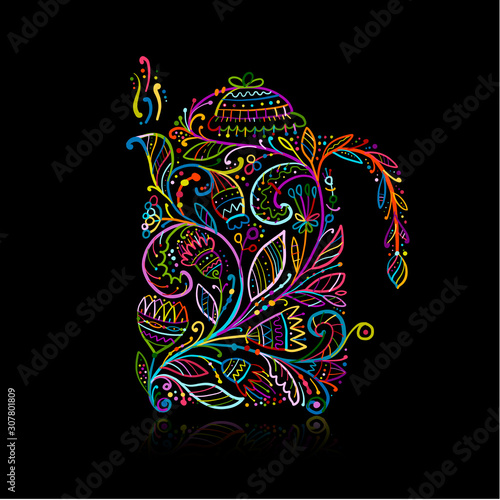 Floral teapot design