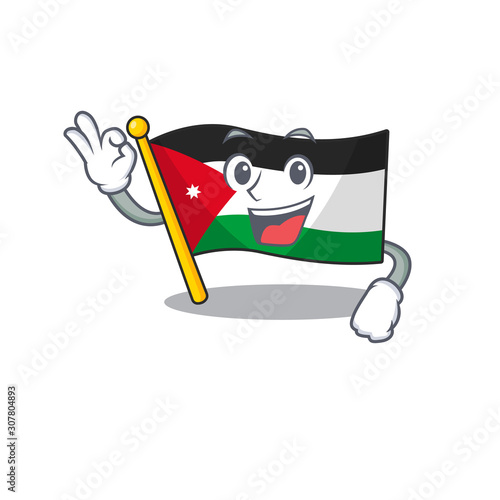Sweet flag jordan cartoon character making an Okay gesture