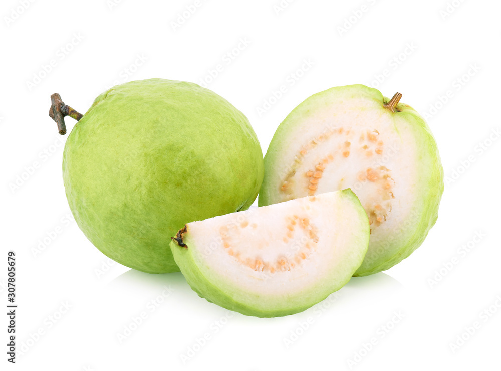 Guava (tropical fruit) isolared on white background Guava (tropical fruit) isolared on white background