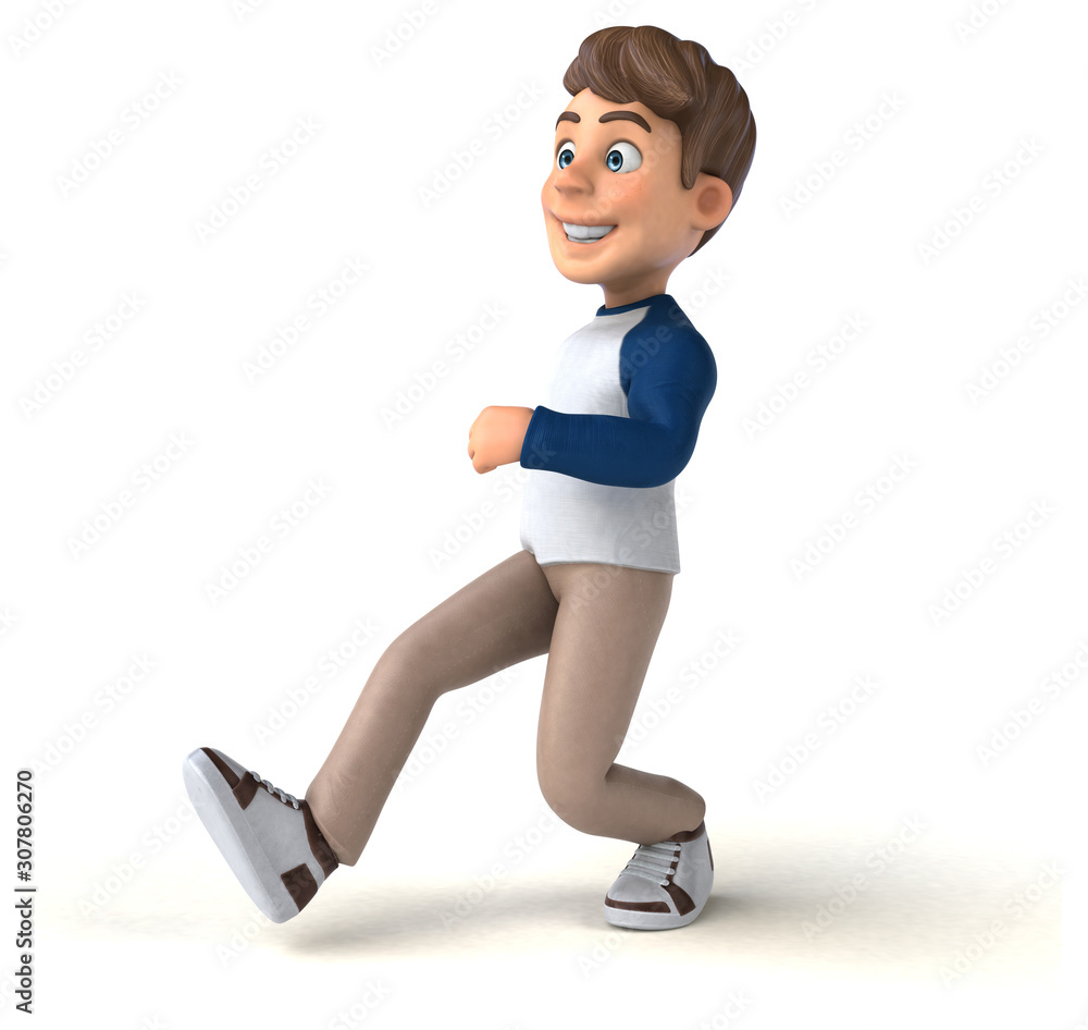 3D cartoon character fun teenager 3D cartoon character fun teenager