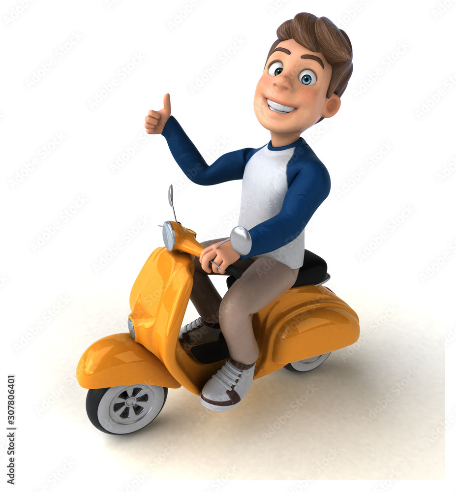 3D cartoon character fun teenager 3D cartoon character fun teenager