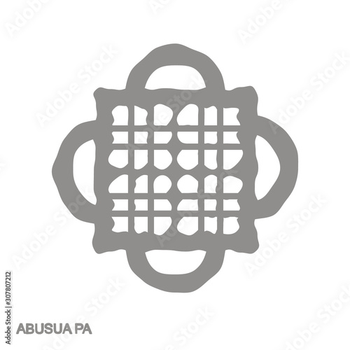 vector monochrome icon with Adinkra symbol Abusua Pa