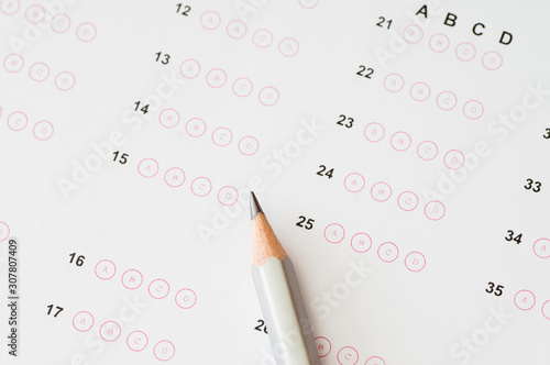 Exam OMR Sheet with pencil
