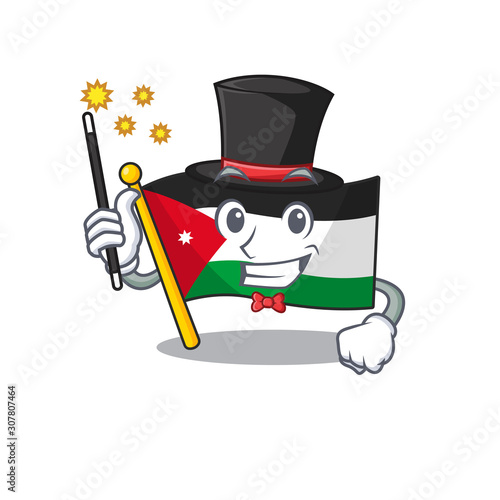 Cartoon character design of flag jordan Magician style