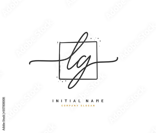 L G LG Beauty vector initial logo, handwriting logo of initial signature, wedding, fashion, jewerly, boutique, floral and botanical with creative template for any company or business.
