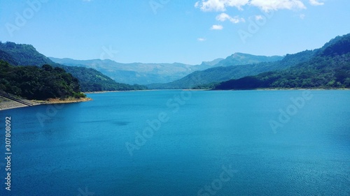 blue lake in the mountains