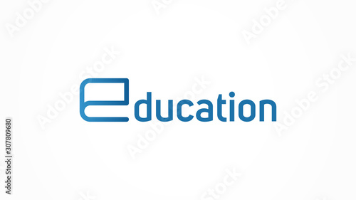 Book Logo Letter E Education. Flat Vector Logo Design Template Element