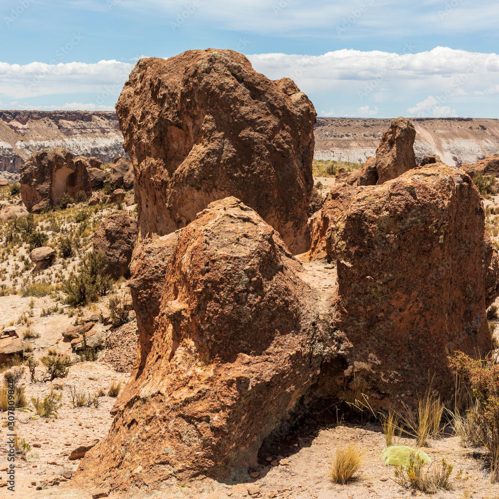 Rocks near Sajama National Park in Bolivia