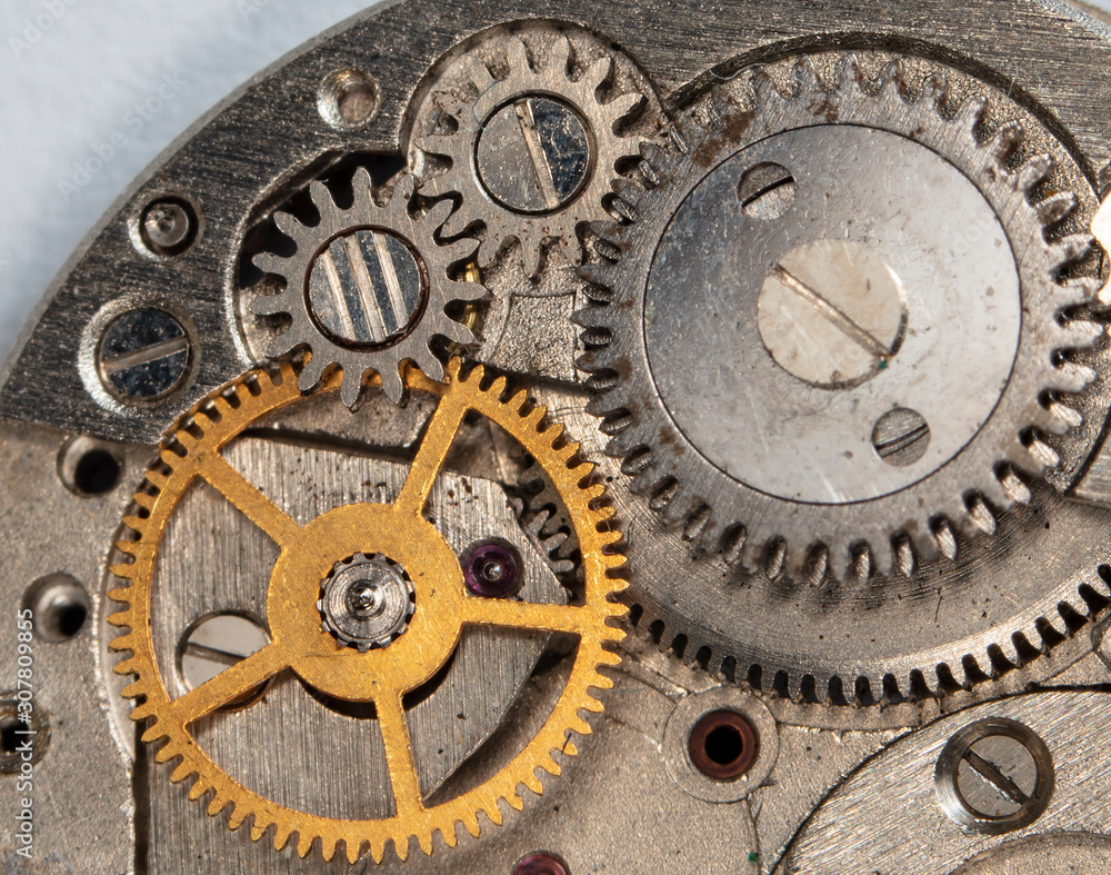 clockwork old mechanical watch, high resolution and detail