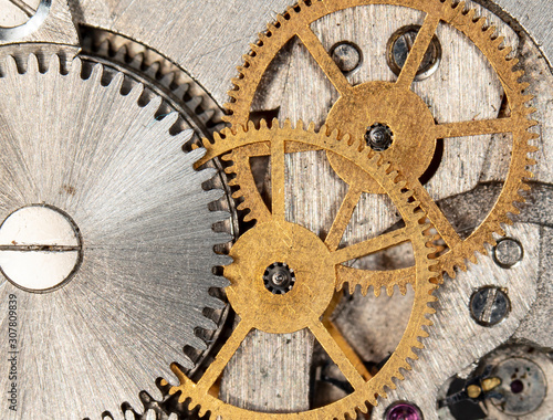 clockwork old mechanical watch, high resolution and detail