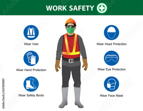 safety equipment, construction concept,Vector illustration