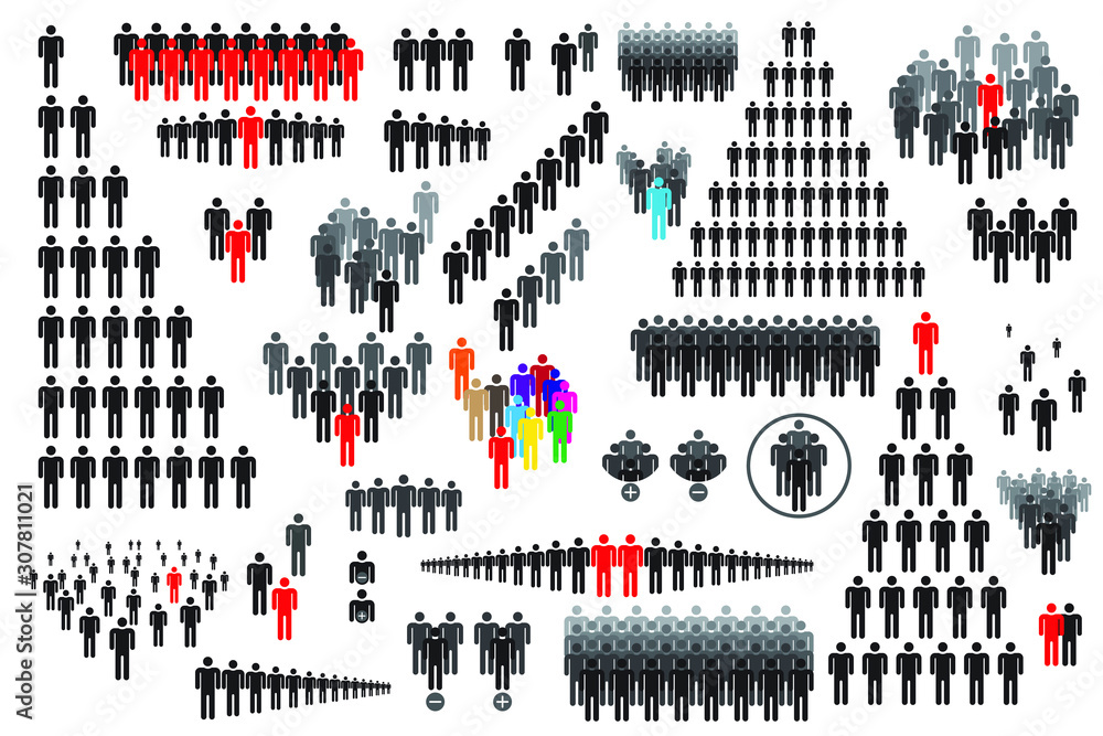 People icon set vector illustration isolated on white background Stock ...