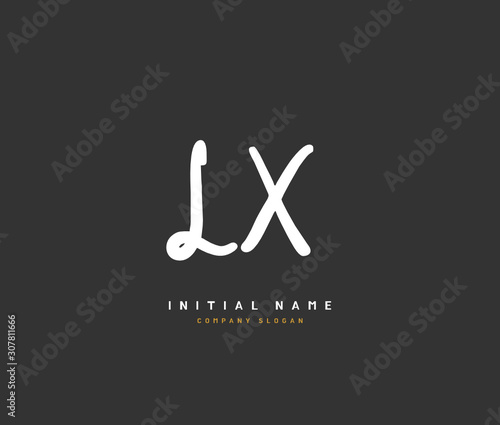 L X LX Beauty vector initial logo, handwriting logo of initial signature, wedding, fashion, jewerly, boutique, floral and botanical with creative template for any company or business.