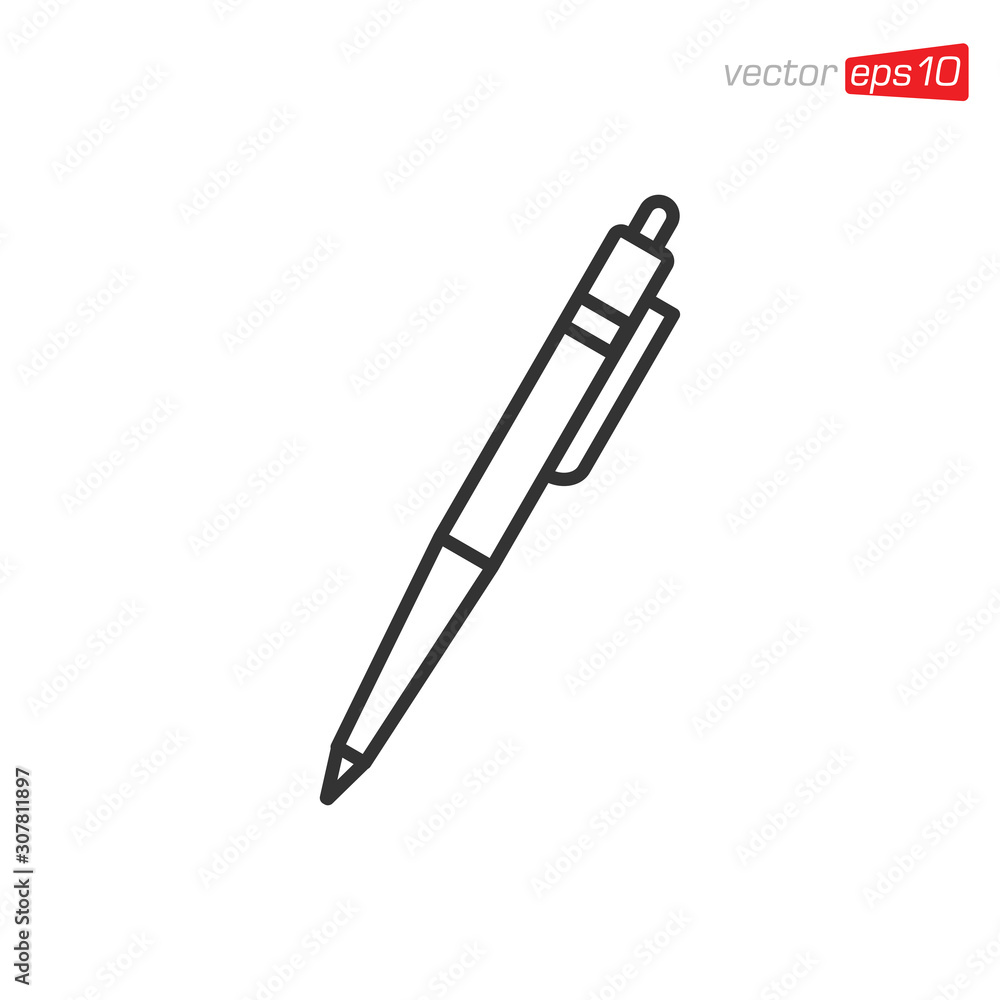 Pen Stationery Icon Design Vector