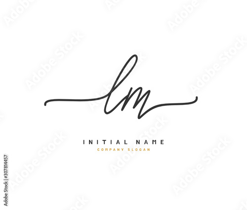 L M LM Beauty vector initial logo, handwriting logo of initial signature, wedding, fashion, jewerly, boutique, floral and botanical with creative template for any company or business.