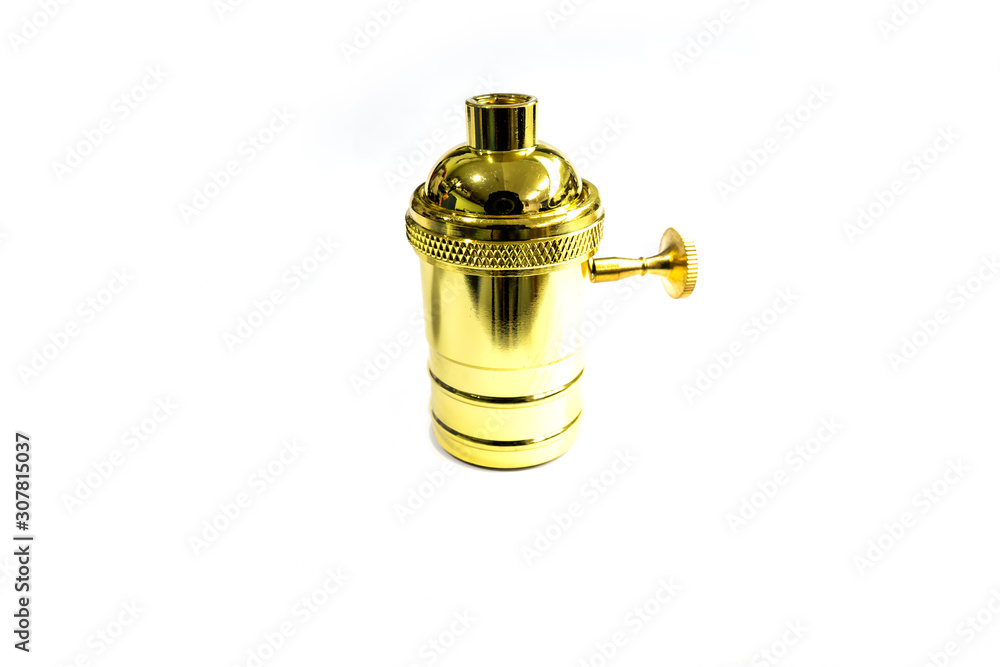 gold metallic E27 lamp holder with turning knob switch gold metallic E27 lamp holder with turning knob switch