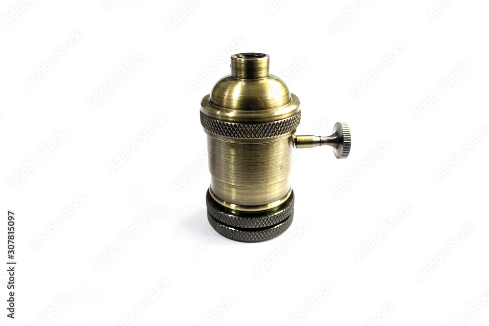 dark gold metallic E27 lamp holder with turning knob switch