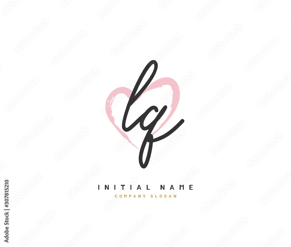 Obraz premium L Q LQ Beauty vector initial logo, handwriting logo of initial signature, wedding, fashion, jewerly, boutique, floral and botanical with creative template for any company or business.