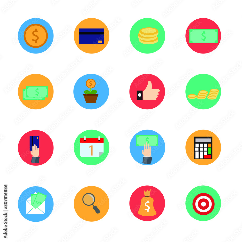 Finance icons set vector design. Finance icons set vector design.