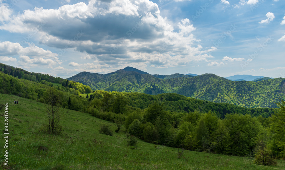 springtime Velka Fatra mountains with highest Klak hill in Slovakia
