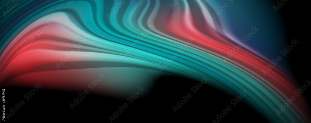 Abstract wave lines fluid rainbow style color stripes on black background. Artistic illustration for presentation, app wallpaper, banner or poster Abstract wave lines fluid rainbow style color stripes on black background. Artistic illustration for presentation, app wallpaper, banner or poster