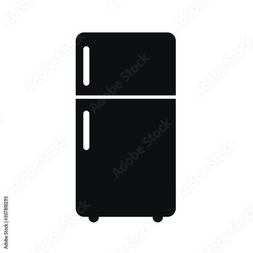 refrigerator in the kitchen