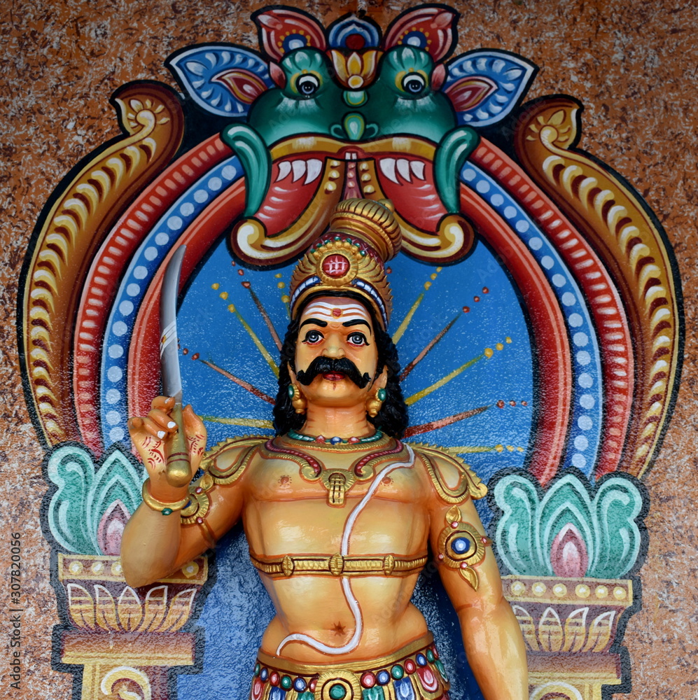 Powerful statue of a god at a Hindu temple