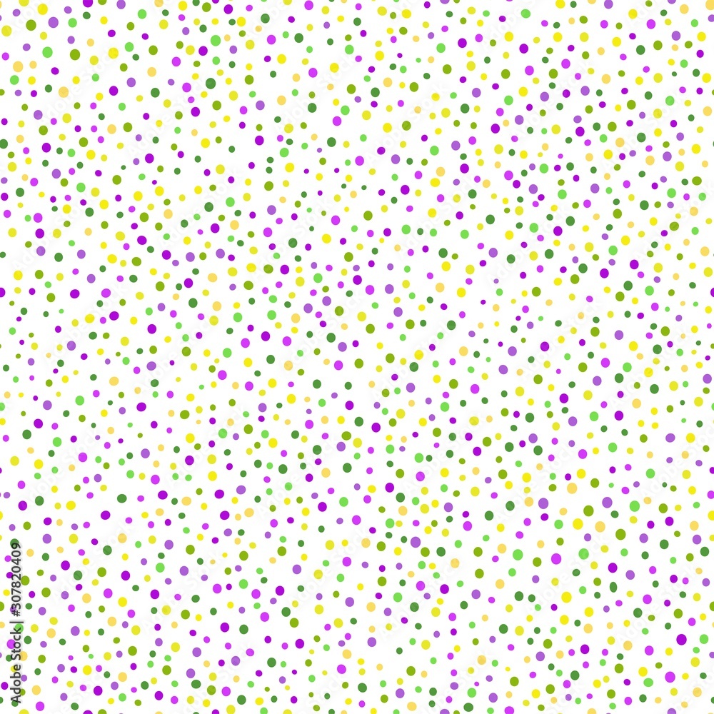 Simple confetti background. Mardi gras colors seamless pattern. Vector