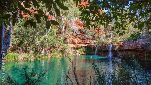 View of the waterfall at Fern Pool in Dales Gorge, Karijini National Park, Western Australia.