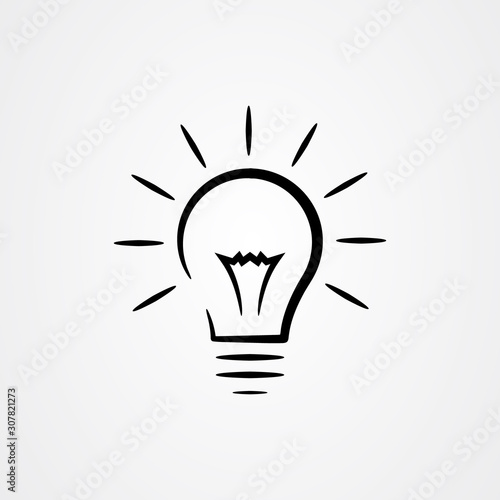 Abstract bulb lamp shape outline vector.
