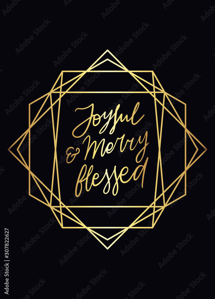 Christmas Geometric Lettering Card Vector Christmas Geometric Lettering Card Vector