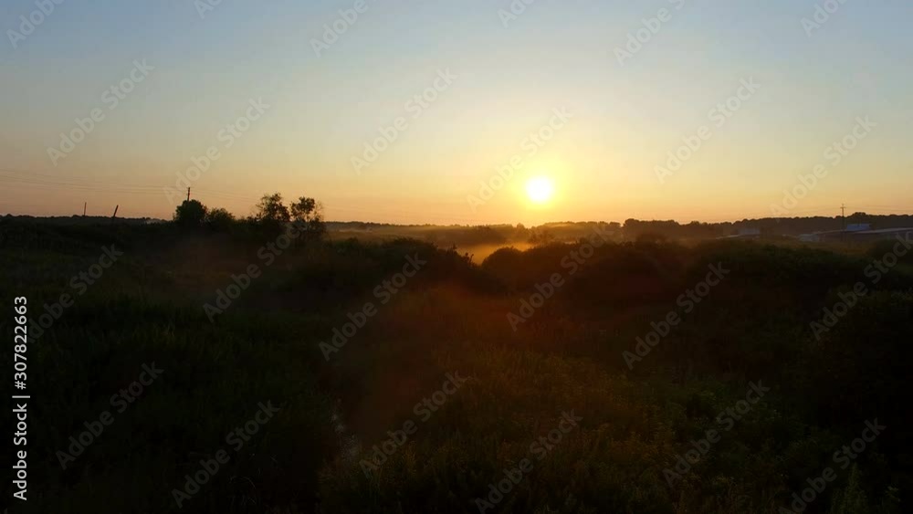 aerial view of morning mist aerial view of morning mist