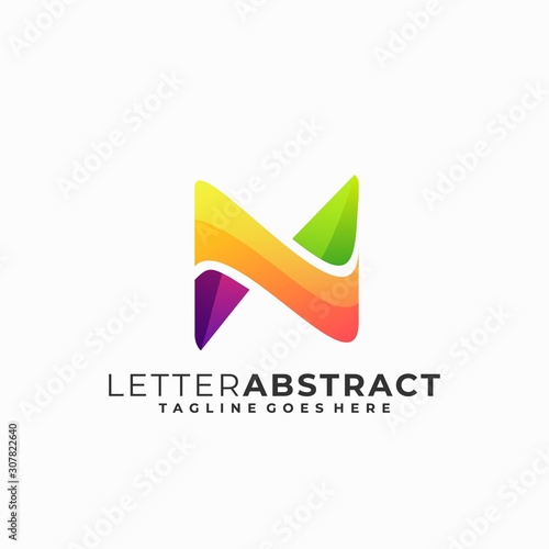 Free Download Letter N Colorful Illustration Vector Design Template - GFXLoad