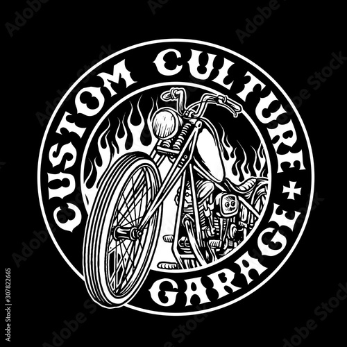 chopper bike custom motorcycle vector badge