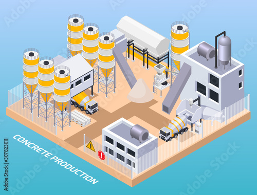 Concrete Production Factory Composition
