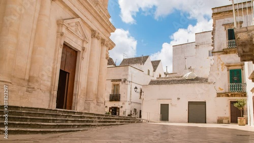 Mother church of St. Giorgio. Locorotondo. Puglia. Italy. Time-lapse.