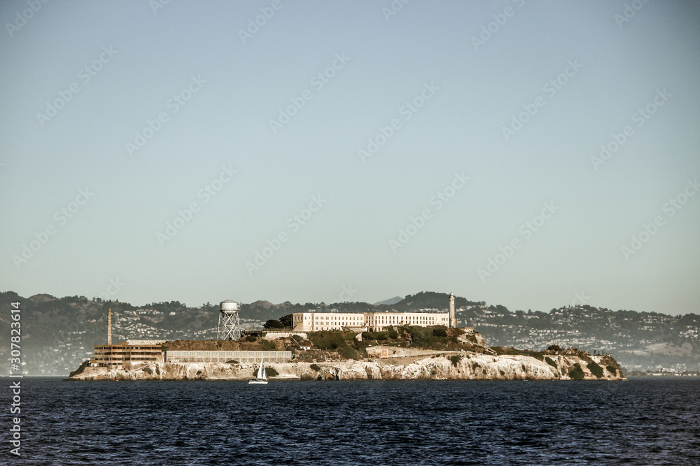 Alcatraz Island, former high-security prison also known as the rock, daytime, San Francisco Bay